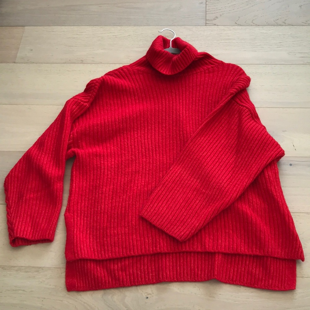 red H&M turtleneck